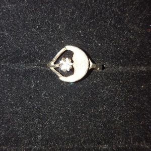 Sterling silver moon ring